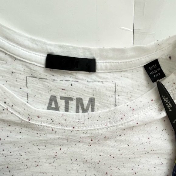 ATM Schoolboy Splatter Print Pima Cotton Distressed Hem Tee women Size S-M - Picture 7 of 12